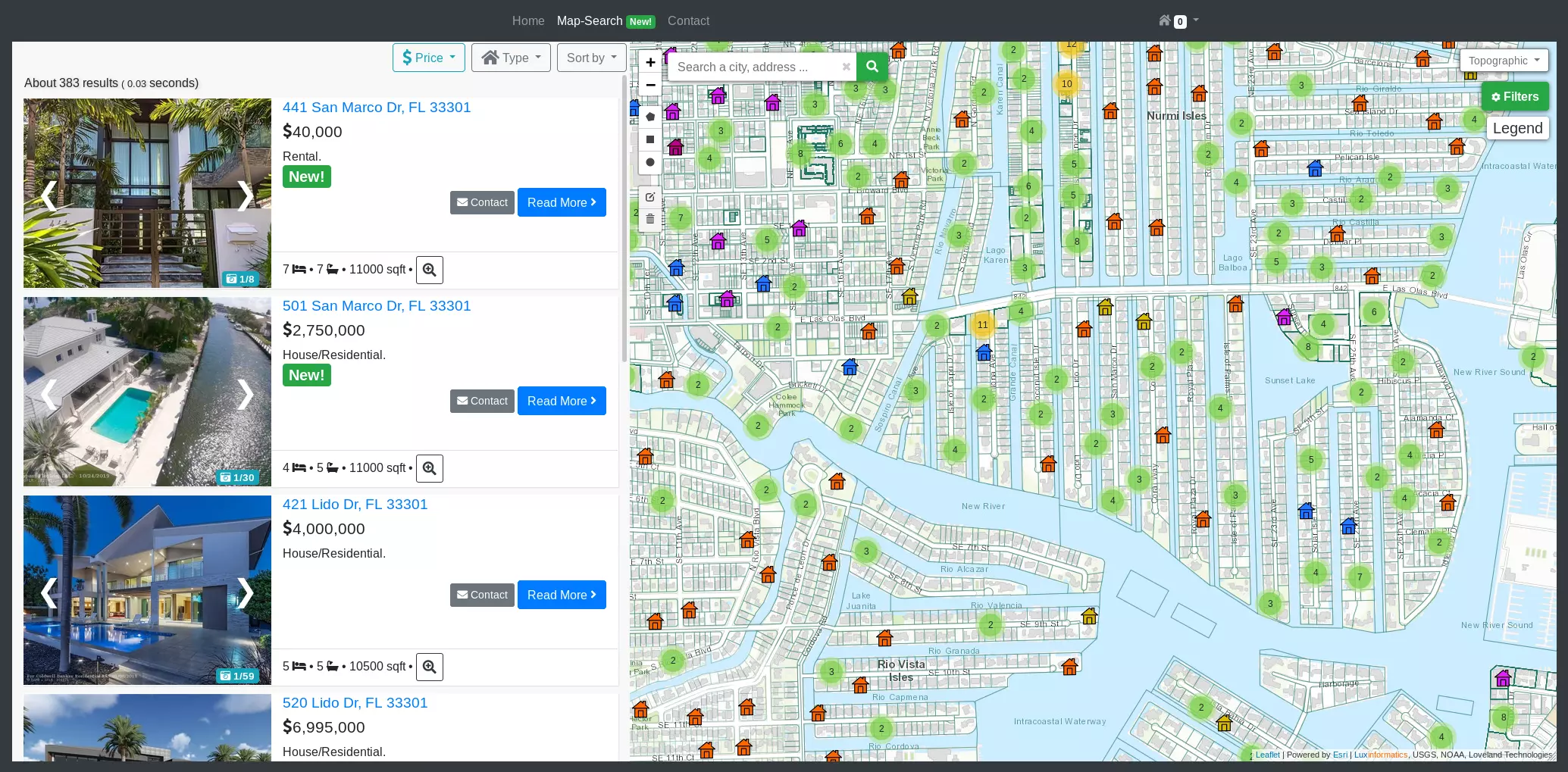 Real estate map search project cosmic hpc